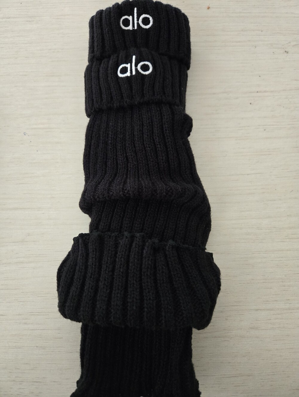 ALO Yoga Kids Black Ribbed Boot Cuffs